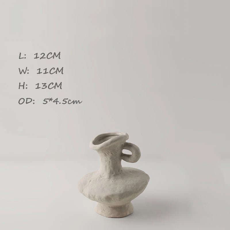 Ceramic White Vase | Scandinavian Hydroponic Flower Pot Room Decor