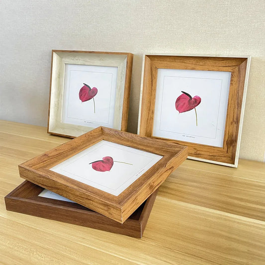Square Picture Frame | 5x5 6x6 7x7 8x8 10x10 Inches | 4cm Wide Border | Tabletop & Wall-Mountable Photo Frame