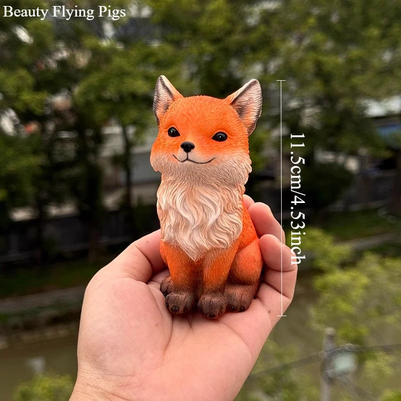 Resin Nine Tailed Fox Sculpture | Animal Figurine Home Decor
