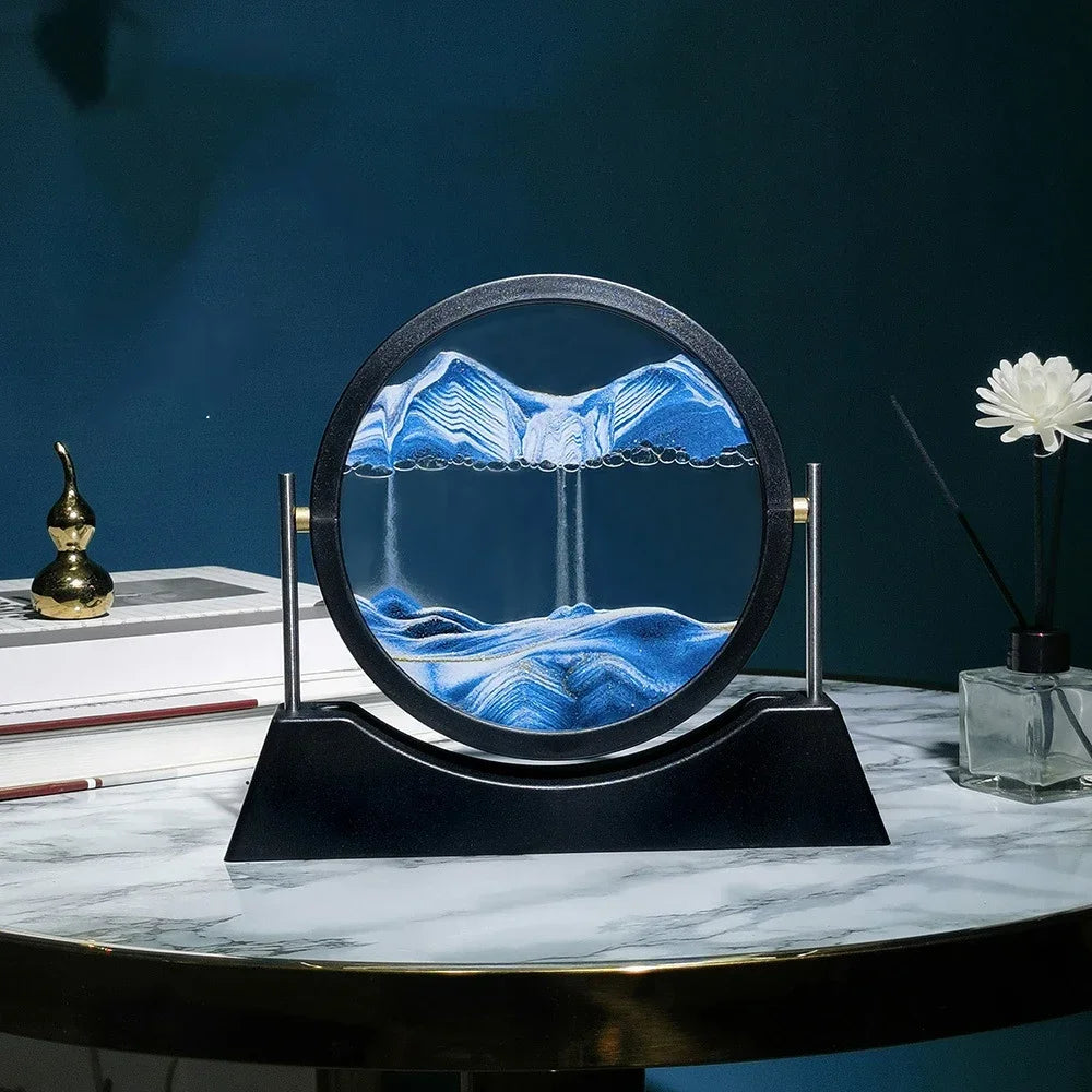 Rotatable Sand Art Picture | 3D Moving Sandscape Hourglass Home Decor