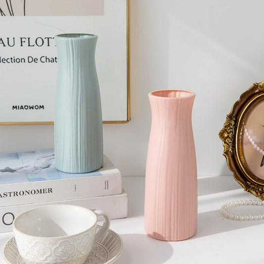 Plastic Imitation Ceramic Flower Vase – Modern Home & Garden Table Decor | Wedding, Party & Bonsai Pot DIY Gift
