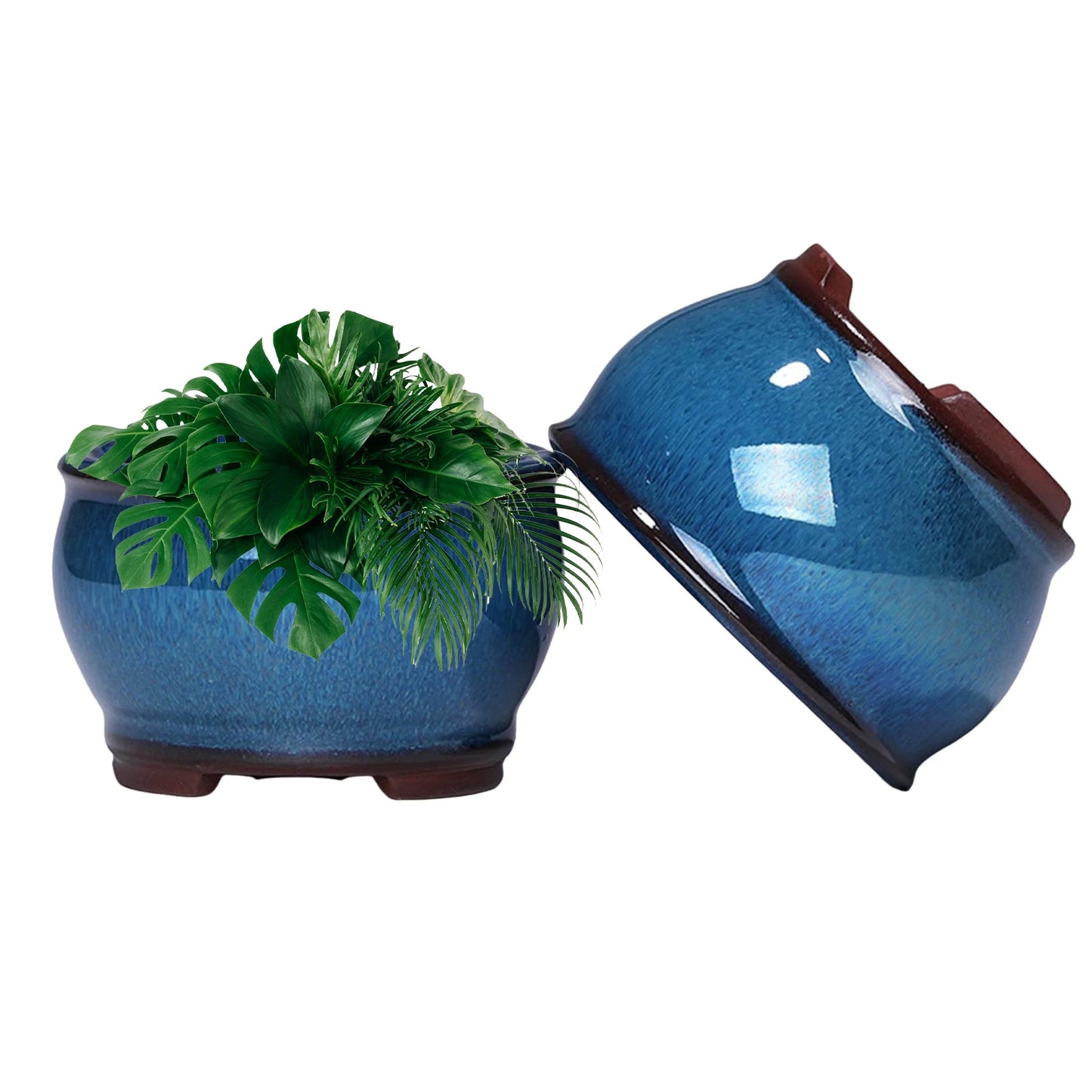 Ceramic Garden Planter Pot with Drainage Hole | Indoor Flower, Cactus & Herb Pot