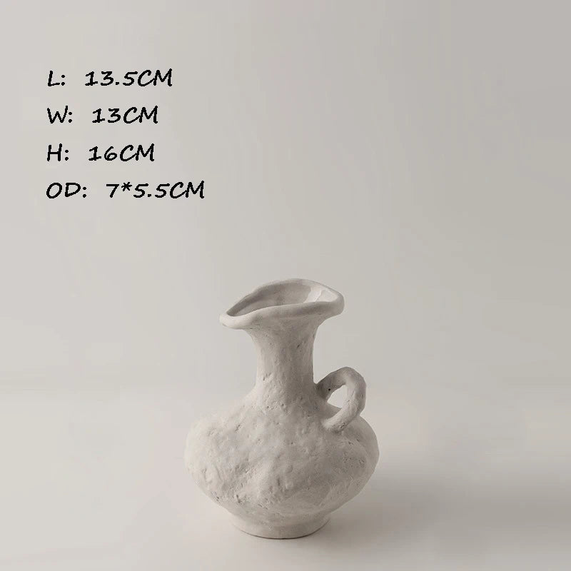 Ceramic White Vase | Scandinavian Hydroponic Flower Pot Room Decor