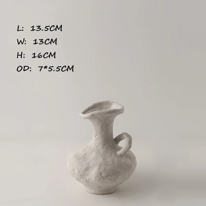 Ceramic White Vase | Scandinavian Hydroponic Flower Pot Room Decor