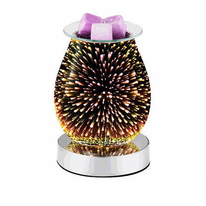 3D Fireworks Effect Touch Aromatherapy Machine Electric Wax Melter Smokeless Aroma Lamp Essential Oil Burner Aroma Accessories