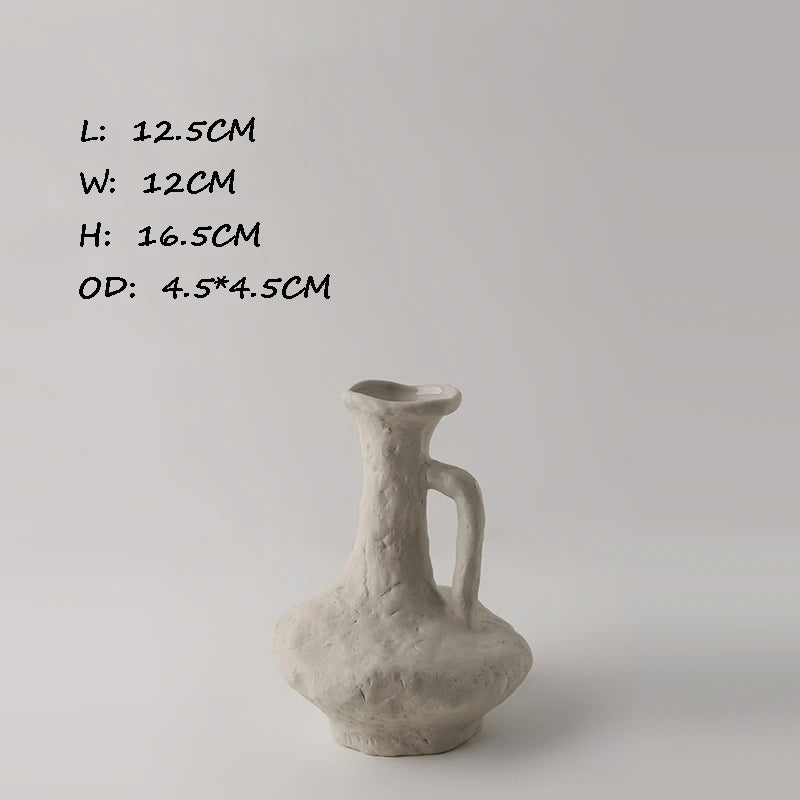 Ceramic White Vase | Scandinavian Hydroponic Flower Pot Room Decor