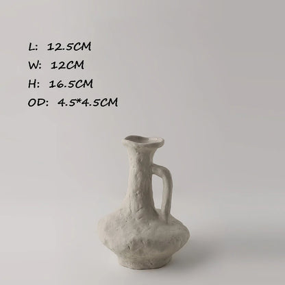Ceramic White Vase | Scandinavian Hydroponic Flower Pot Room Decor