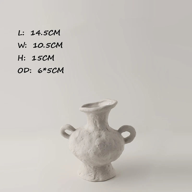 Ceramic White Vase | Scandinavian Hydroponic Flower Pot Room Decor