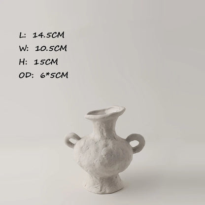 Ceramic White Vase | Scandinavian Hydroponic Flower Pot Room Decor