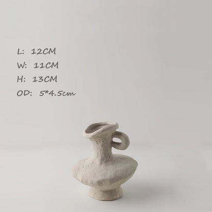 Ceramic White Vase | Scandinavian Hydroponic Flower Pot Room Decor