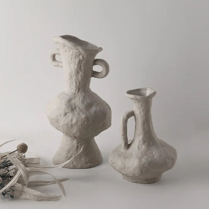 Ceramic White Vase | Scandinavian Hydroponic Flower Pot Room Decor