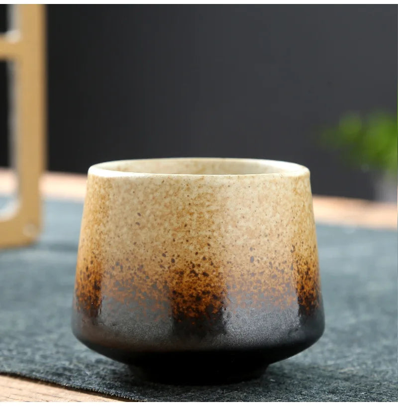 Vintage Ceramic Tea & Coffee Cup | Rustic Coarse Pottery Stove Cup