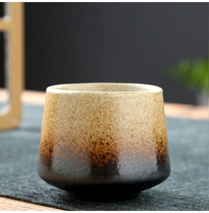 Vintage Ceramic Tea & Coffee Cup | Rustic Coarse Pottery Stove Cup
