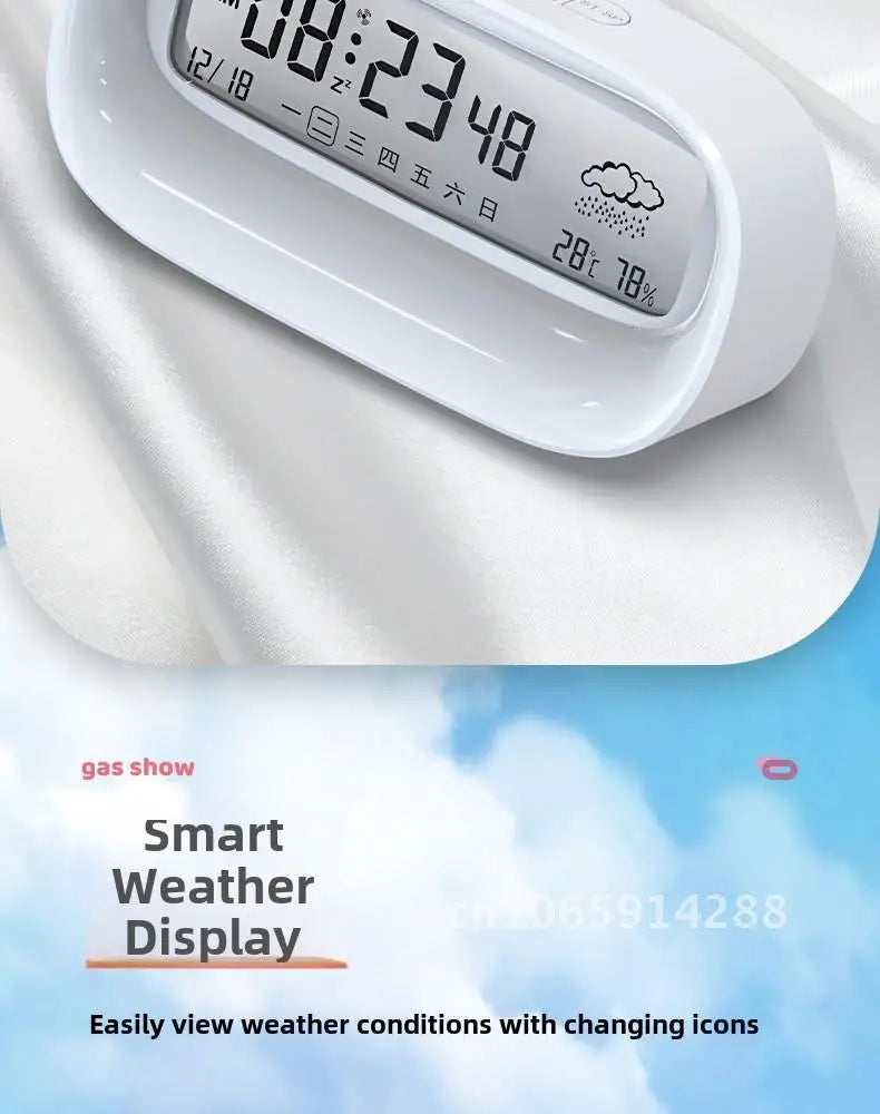 Rechargeable Cartoon Alarm Clock | Digital Calendar with Night Light