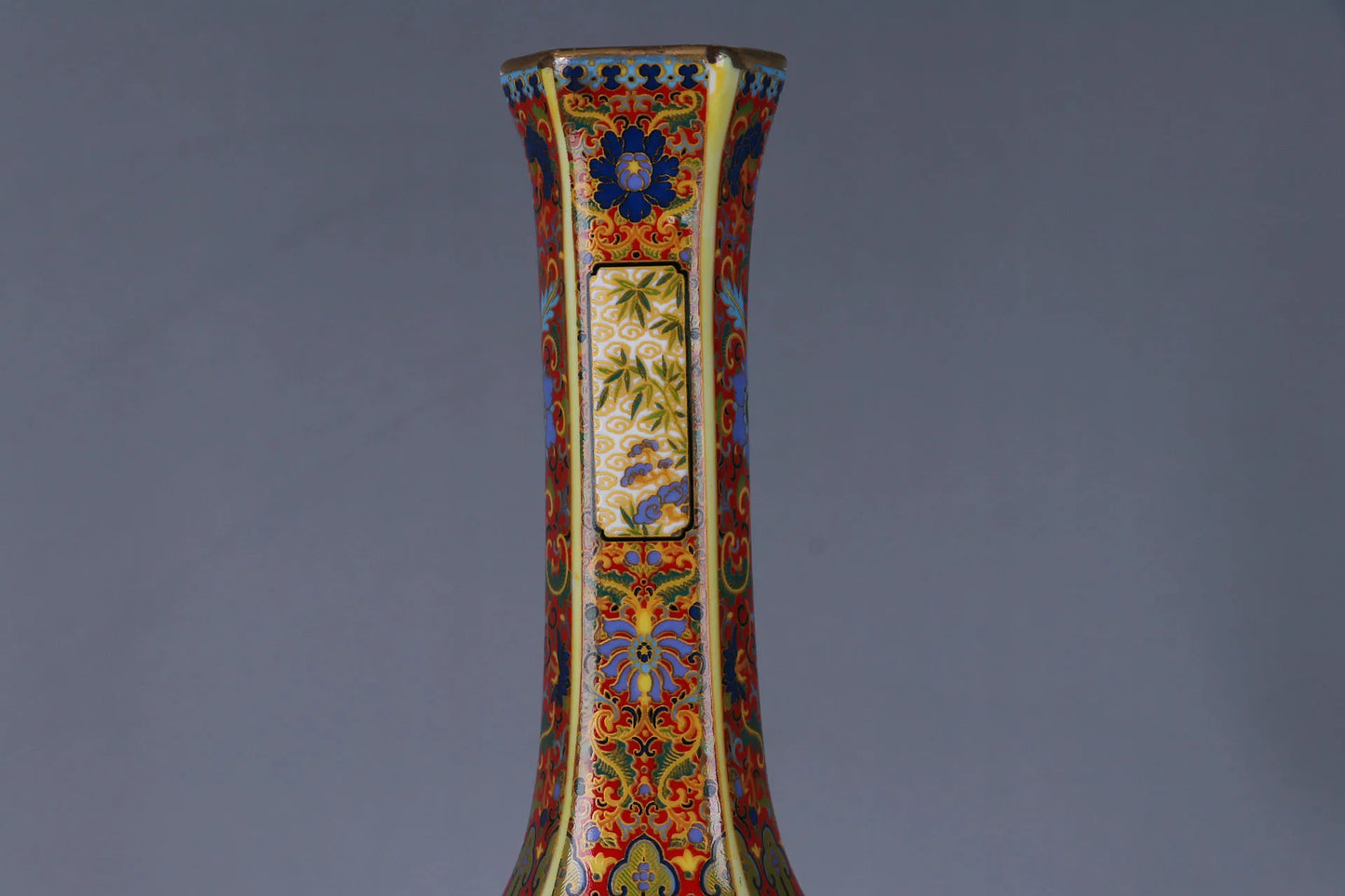 Porcelain Antiqued Distressed Vase | Chinese Style Decorative Bottle | Vintage Home Decor Accent