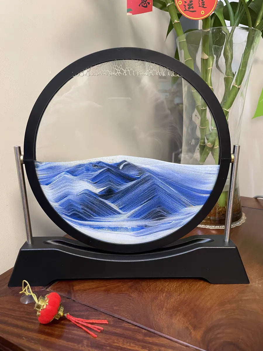Rotatable Sand Art Picture | 3D Moving Sandscape Hourglass Home Decor