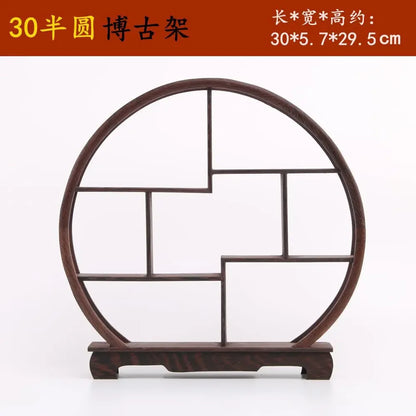 Retro Solid Wood Tea Set Display Rack | Storage & Organizer Stand