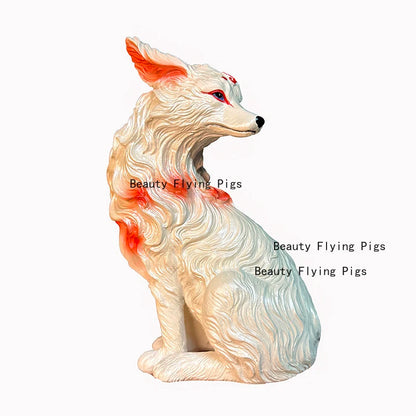 Resin Nine Tailed Fox Sculpture | Animal Figurine Home Decor