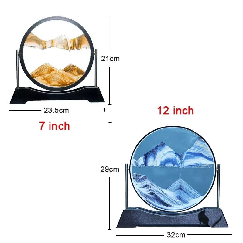 Rotatable Sand Art Picture | 3D Moving Sandscape Hourglass Home Decor
