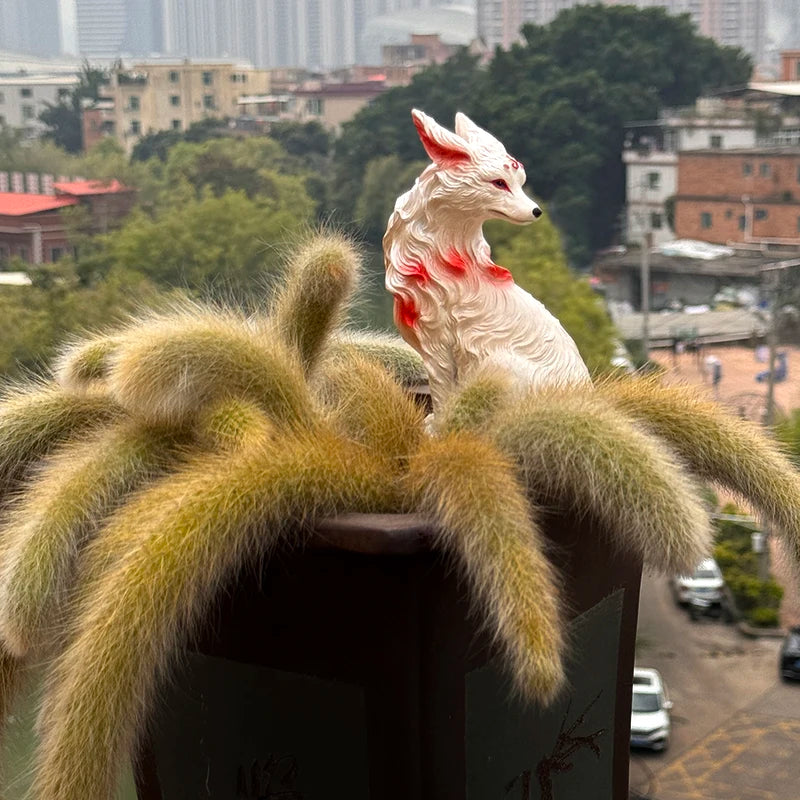 Resin Nine Tailed Fox Sculpture | Animal Figurine Home Decor