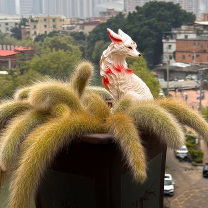 Resin Nine Tailed Fox Sculpture | Animal Figurine Home Decor