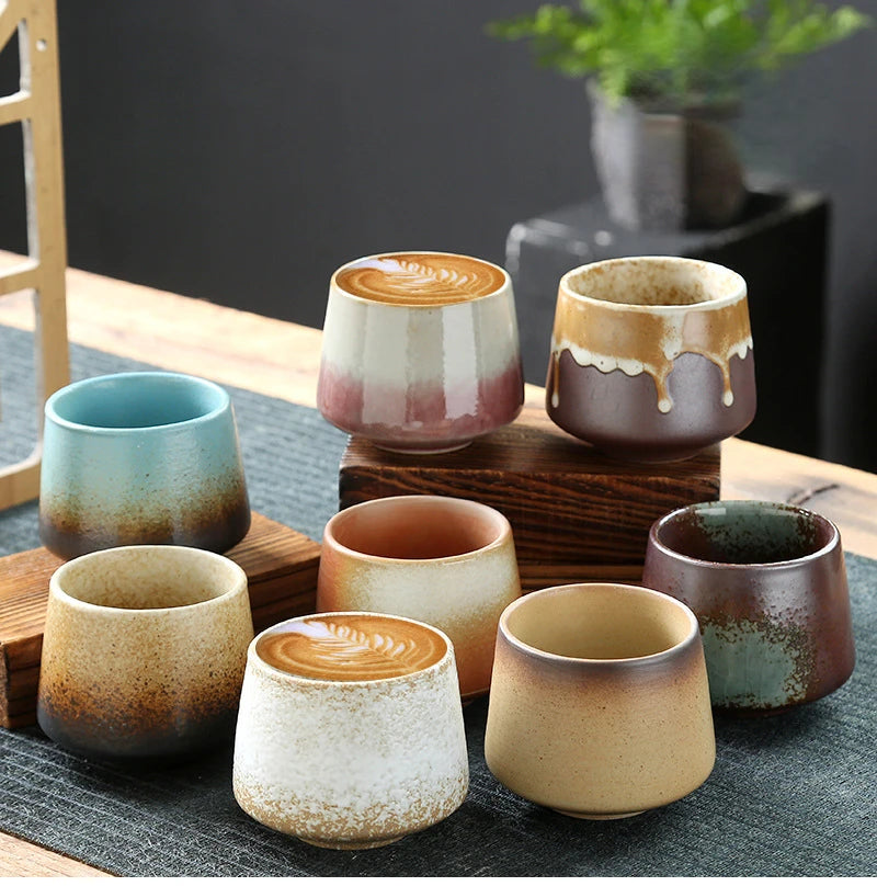 Vintage Ceramic Tea & Coffee Cup | Rustic Coarse Pottery Stove Cup