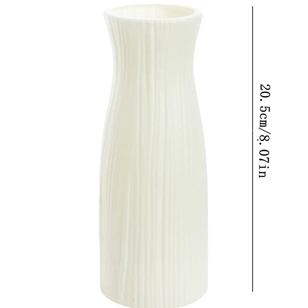 Plastic Imitation Ceramic Flower Vase – Modern Home & Garden Table Decor | Wedding, Party & Bonsai Pot DIY Gift
