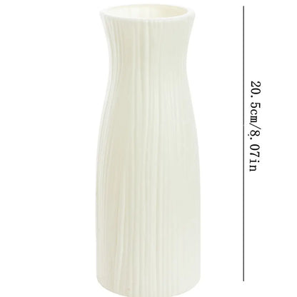 Plastic Imitation Ceramic Flower Vase – Modern Home & Garden Table Decor | Wedding, Party & Bonsai Pot DIY Gift
