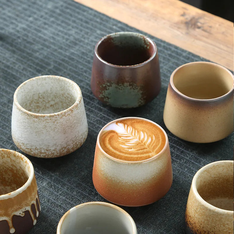 Vintage Ceramic Tea & Coffee Cup | Rustic Coarse Pottery Stove Cup