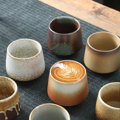 Vintage Ceramic Tea & Coffee Cup | Rustic Coarse Pottery Stove Cup