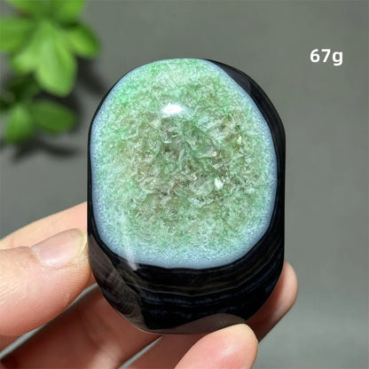 Natural Green Agate Crystal Specimen | Meditation Gem Home Decor