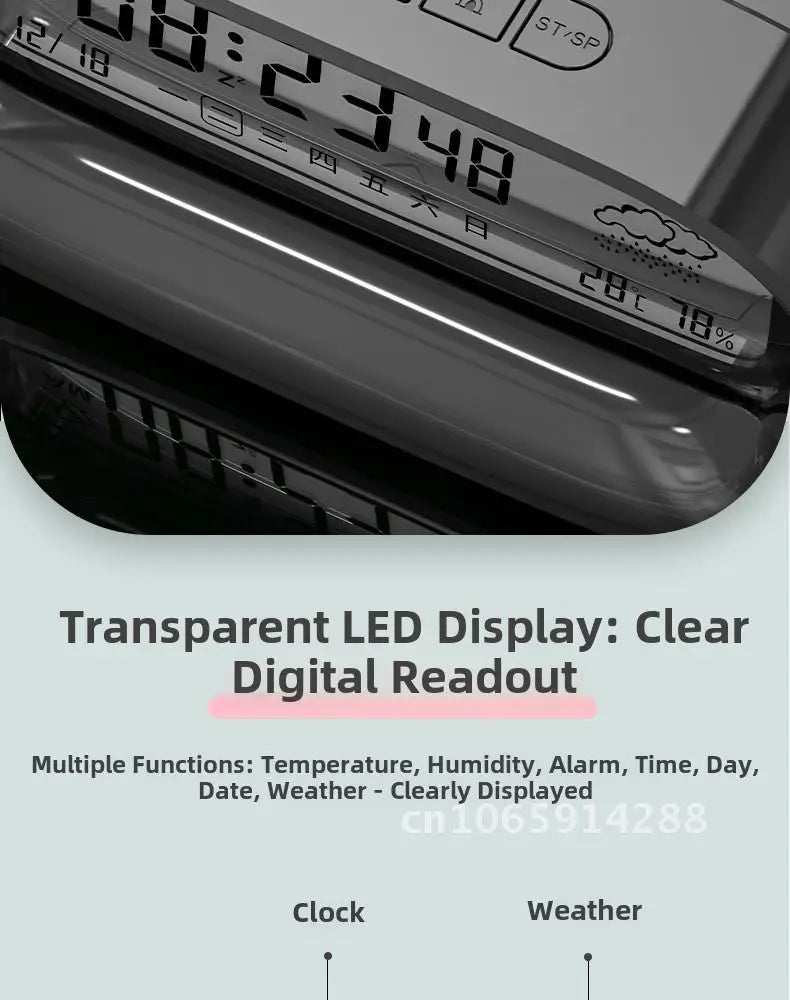 Rechargeable Cartoon Alarm Clock | Digital Calendar with Night Light