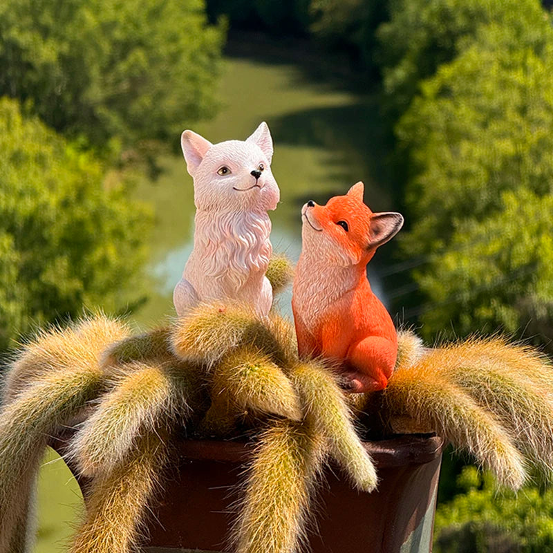 Resin Nine Tailed Fox Sculpture | Animal Figurine Home Decor