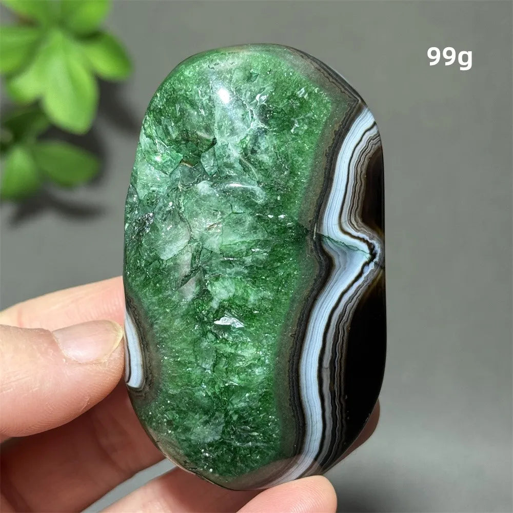 Natural Green Agate Crystal Specimen | Meditation Gem Home Decor