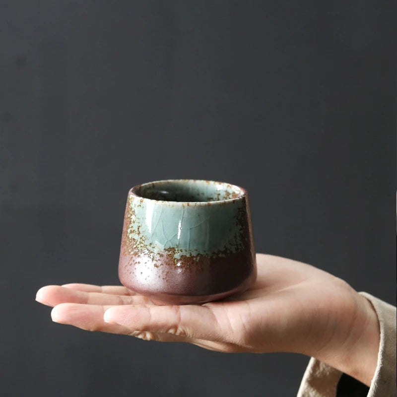 Vintage Ceramic Tea & Coffee Cup | Rustic Coarse Pottery Stove Cup
