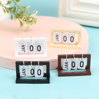1:12 Dollhouse Miniature Desk Calendar – Wooden Home Decor Toy | Doll House Accessories & Room Ornament