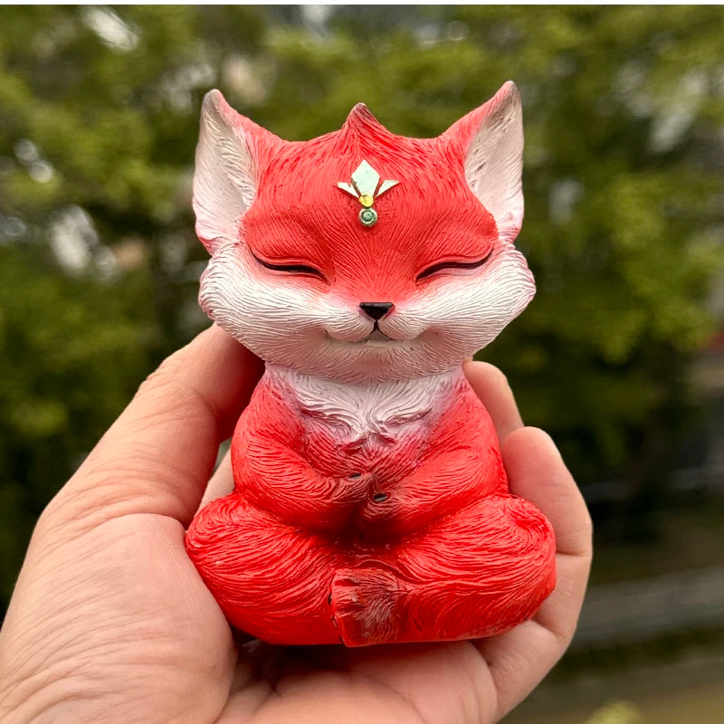 Resin Nine Tailed Fox Sculpture | Animal Figurine Home Decor