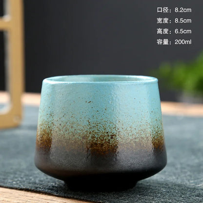 Vintage Ceramic Tea & Coffee Cup | Rustic Coarse Pottery Stove Cup