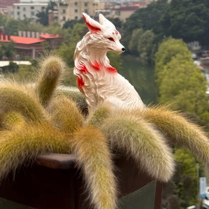 Resin Nine Tailed Fox Sculpture | Animal Figurine Home Decor
