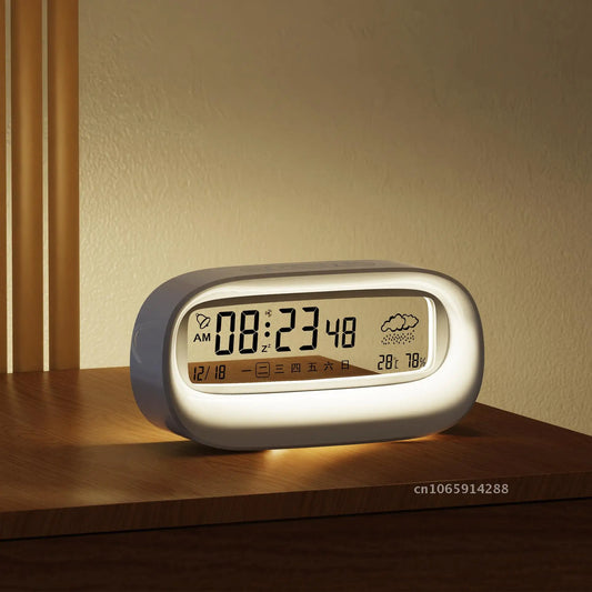 Rechargeable Cartoon Alarm Clock | Digital Calendar with Night Light