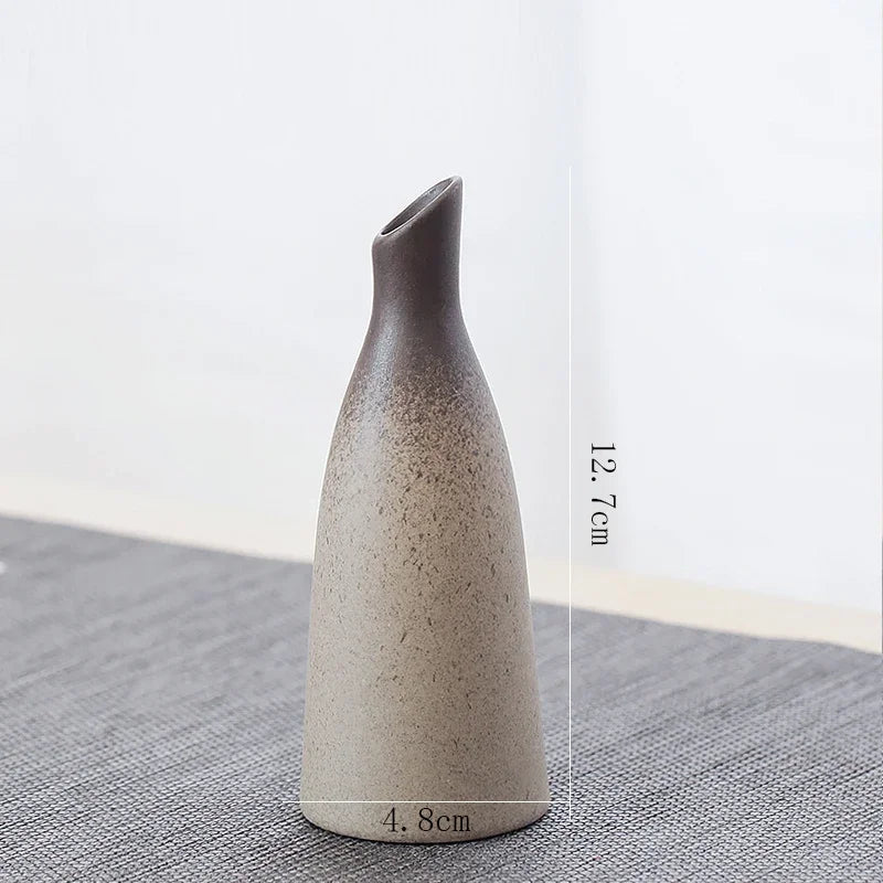 CHANSHOVA Retro Ceramic Small Vase | China Pottery Floral Decorative Container | Modern Home Decor