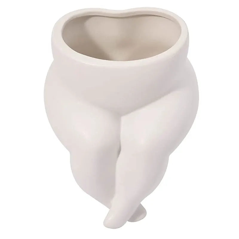 Ceramic Leg Vase – Body Art Decorative Flower Pot | Hydroponic Succulent Planter & Living Room Decor