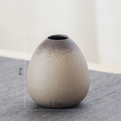 CHANSHOVA Retro Ceramic Small Vase | China Pottery Floral Decorative Container | Modern Home Decor