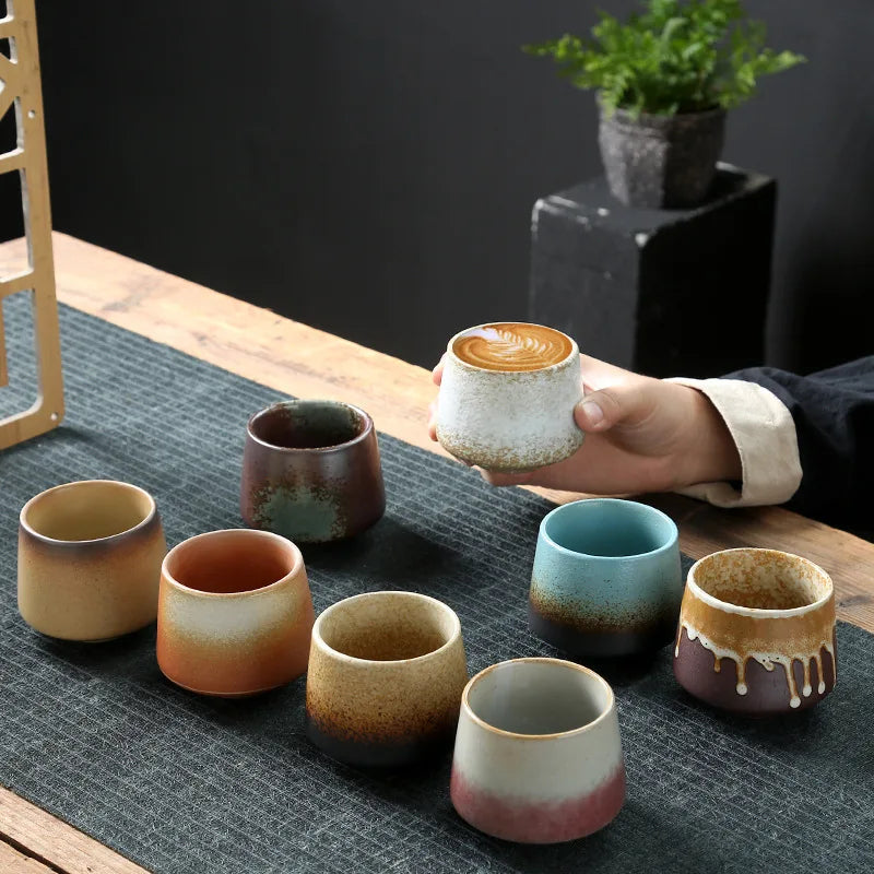 Vintage Ceramic Tea & Coffee Cup | Rustic Coarse Pottery Stove Cup