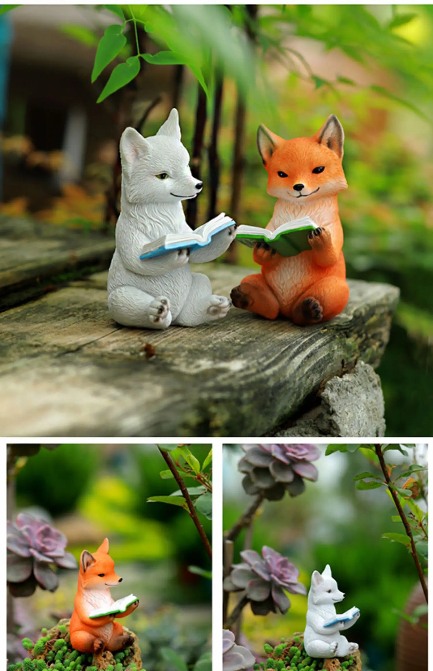 Resin Nine Tailed Fox Sculpture | Animal Figurine Home Decor