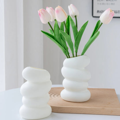 Plastic Imitation Ceramic Flower Vase – Bonsai Pot for Home Room Garden Yard | Wedding Festival Table & DIY Gift Decor