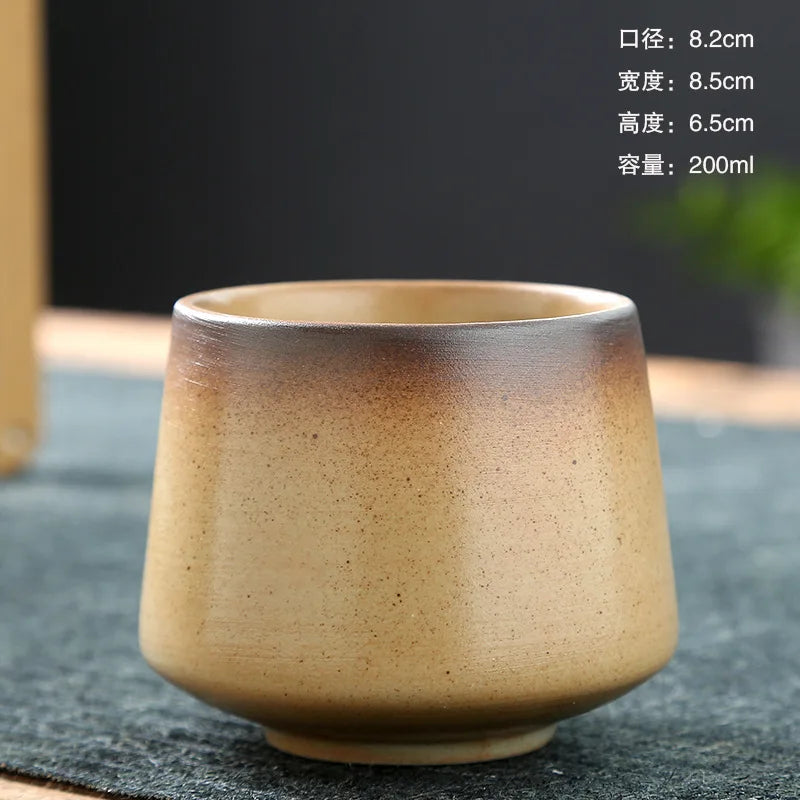 Vintage Ceramic Tea & Coffee Cup | Rustic Coarse Pottery Stove Cup