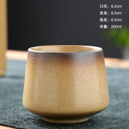 Vintage Ceramic Tea & Coffee Cup | Rustic Coarse Pottery Stove Cup