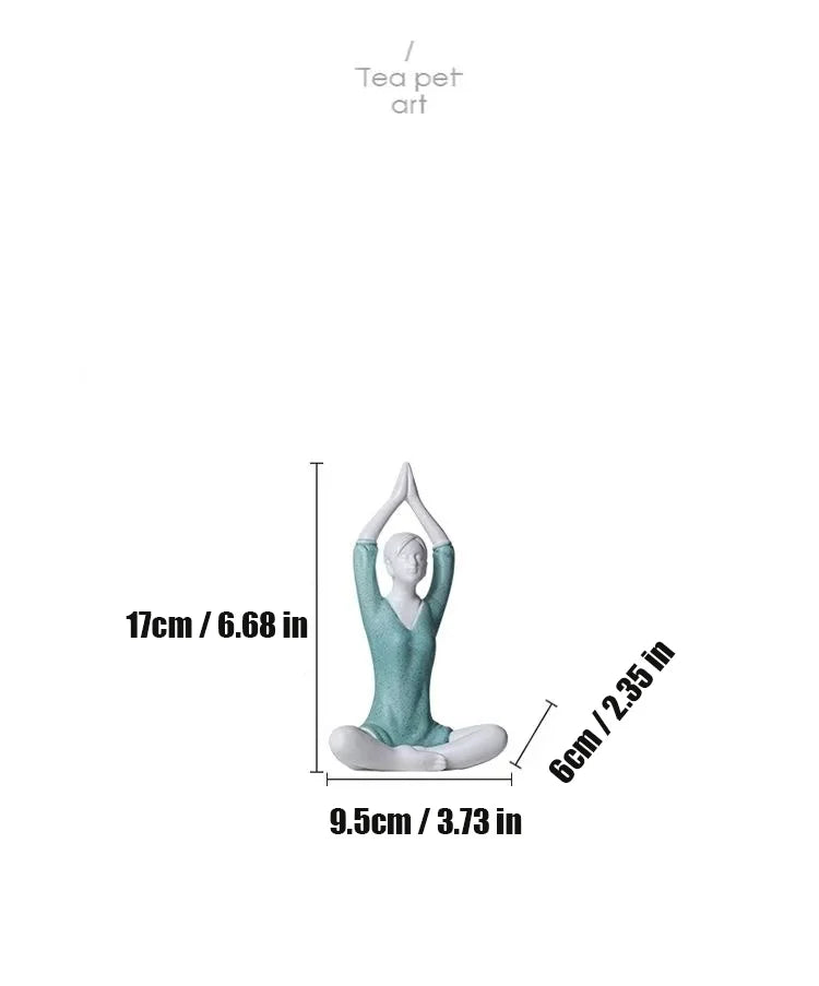 Ceramic Yoga Girl Figurine | Zen Home & Office Table Decor Sculpture