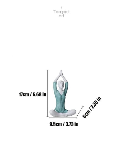 Ceramic Yoga Girl Figurine | Zen Home & Office Table Decor Sculpture